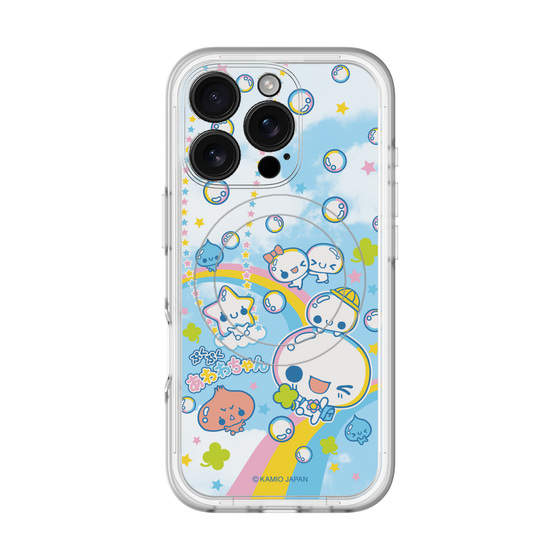 スリムプロテクションプレミアムケース with MagSafe［ ぷくぷくあわわちゃん - レインボー ］