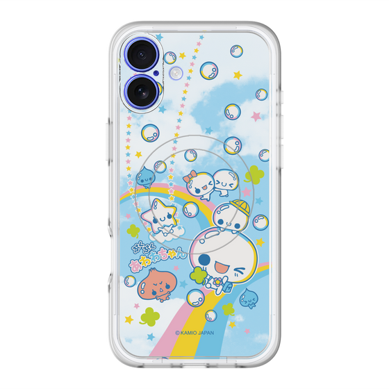 スリムプロテクションプレミアムケース with MagSafe［ ぷくぷくあわわちゃん - レインボー ］