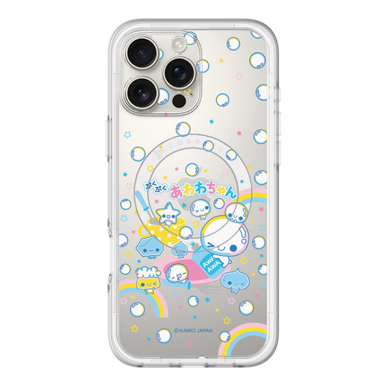 スリムプロテクションプレミアムケース with MagSafe［ ぷくぷくあわわちゃん - しゃぼんだま ］