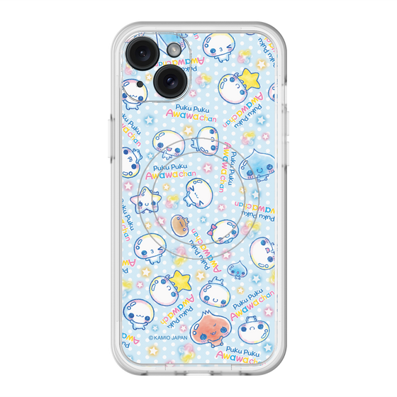 スリムプロテクションプレミアムケース with MagSafe［ ぷくぷくあわわちゃん - 総柄 ］