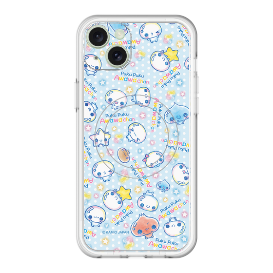 スリムプロテクションプレミアムケース with MagSafe［ ぷくぷくあわわちゃん - 総柄 ］