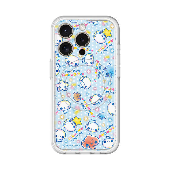 スリムプロテクションプレミアムケース with MagSafe［ ぷくぷくあわわちゃん - 総柄 ］