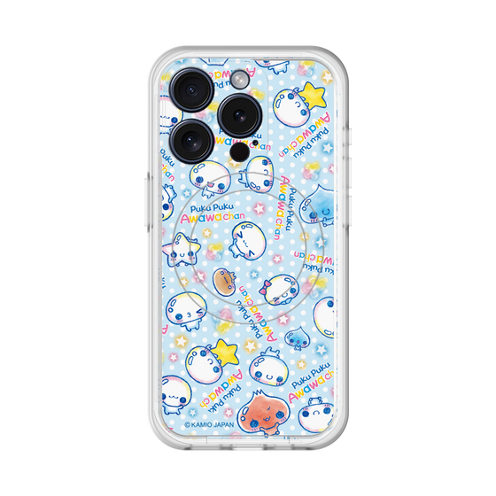 スリムプロテクションプレミアムケース with MagSafe［ ぷくぷくあわわちゃん - 総柄 ］