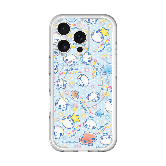 スリムプロテクションプレミアムケース with MagSafe［ ぷくぷくあわわちゃん - 総柄 ］