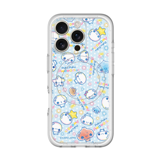スリムプロテクションプレミアムケース with MagSafe［ ぷくぷくあわわちゃん - 総柄 ］