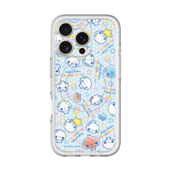 スリムプロテクションプレミアムケース with MagSafe［ ぷくぷくあわわちゃん - 総柄 ］