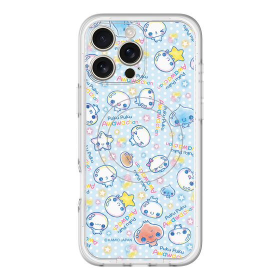 スリムプロテクションプレミアムケース with MagSafe［ ぷくぷくあわわちゃん - 総柄 ］