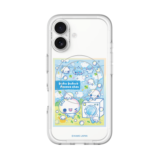 スリムプロテクションプレミアムケース with MagSafe［ ぷくぷくあわわちゃん - ランドリー ］