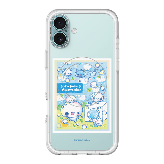 スリムプロテクションプレミアムケース with MagSafe［ ぷくぷくあわわちゃん - ランドリー ］
