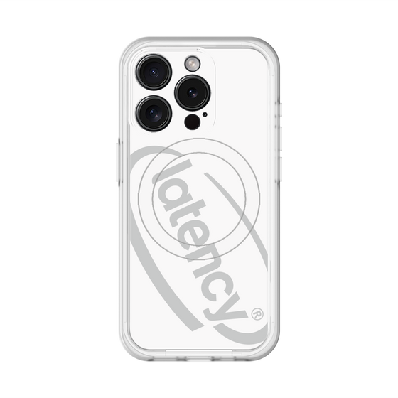 スリムプロテクションプレミアムケース with MagSafe［ LATENCY - Circle logo - White ］