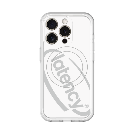 スリムプロテクションプレミアムケース with MagSafe［ LATENCY - Circle logo - White ］