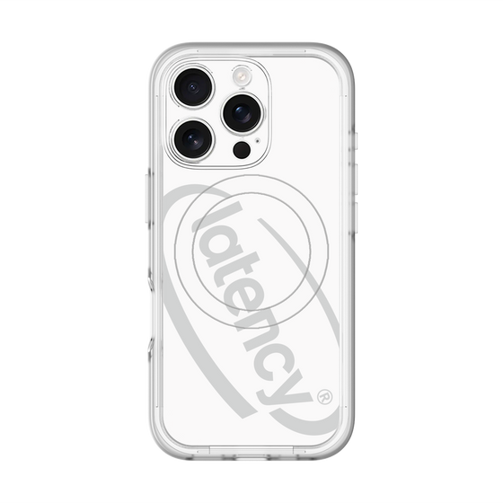 スリムプロテクションプレミアムケース with MagSafe［ LATENCY - Circle logo - White ］