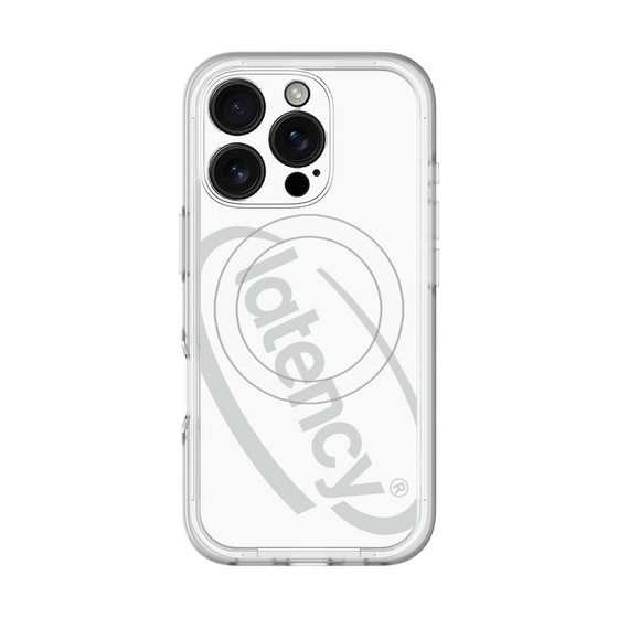スリムプロテクションプレミアムケース with MagSafe［ LATENCY - Circle logo - White ］