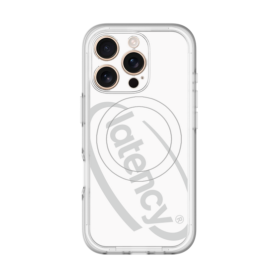 スリムプロテクションプレミアムケース with MagSafe［ LATENCY - Circle logo - White ］