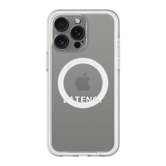 スリムプロテクションプレミアムケース with MagSafe［ LATENCY - Logotype - Clear ］