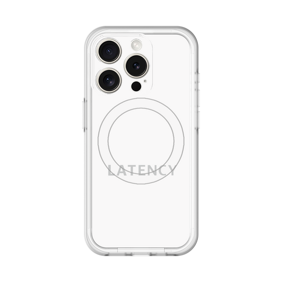スリムプロテクションプレミアムケース with MagSafe［ LATENCY - Logotype - White ］