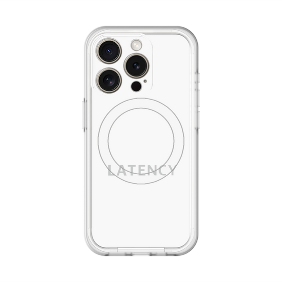 スリムプロテクションプレミアムケース with MagSafe［ LATENCY - Logotype - White ］