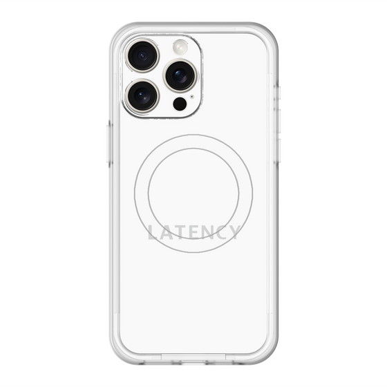 スリムプロテクションプレミアムケース with MagSafe［ LATENCY - Logotype - White ］