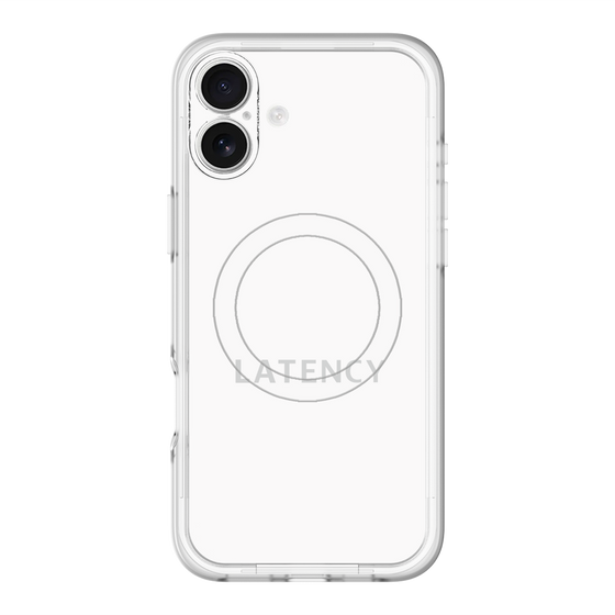 スリムプロテクションプレミアムケース with MagSafe［ LATENCY - Logotype - White ］