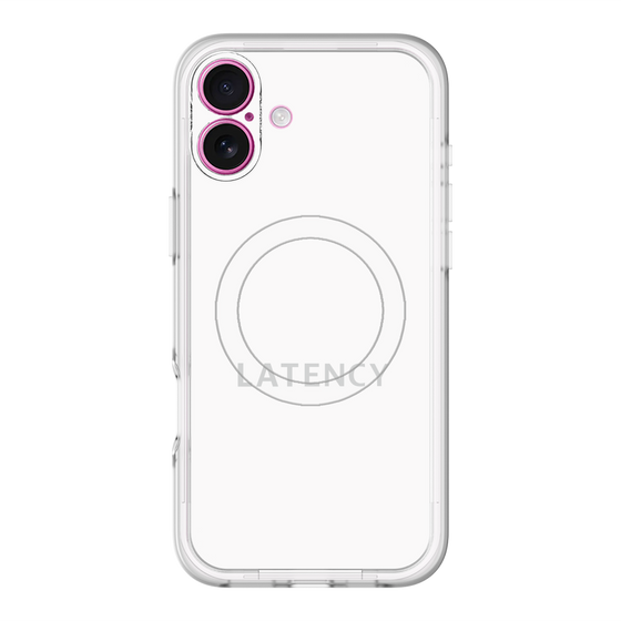 スリムプロテクションプレミアムケース with MagSafe［ LATENCY - Logotype - White ］