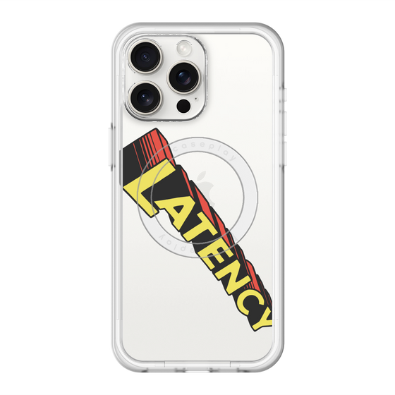 スリムプロテクションプレミアムケース with MagSafe［ LATENCY - Rock logo - Clear ］