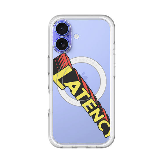 スリムプロテクションプレミアムケース with MagSafe［ LATENCY - Rock logo - Clear ］