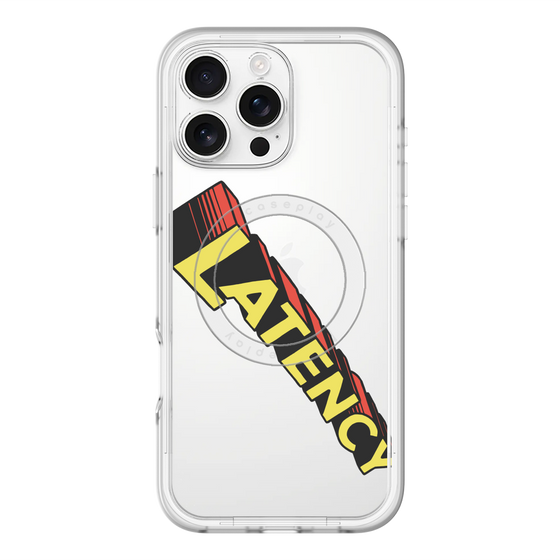 スリムプロテクションプレミアムケース with MagSafe［ LATENCY - Rock logo - Clear ］