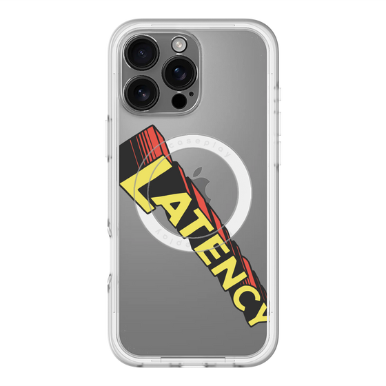 スリムプロテクションプレミアムケース with MagSafe［ LATENCY - Rock logo - Clear ］