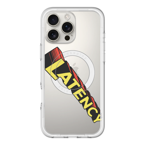 スリムプロテクションプレミアムケース with MagSafe［ LATENCY - Rock logo - Clear ］