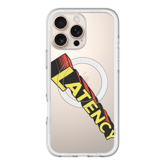スリムプロテクションプレミアムケース with MagSafe［ LATENCY - Rock logo - Clear ］