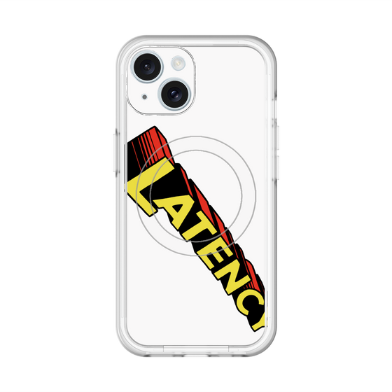 スリムプロテクションプレミアムケース with MagSafe［ LATENCY - Rock logo - White ］