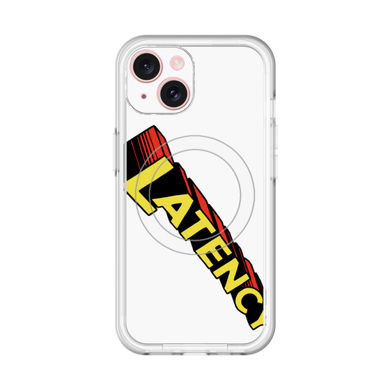 スリムプロテクションプレミアムケース with MagSafe［ LATENCY - Rock logo - White ］