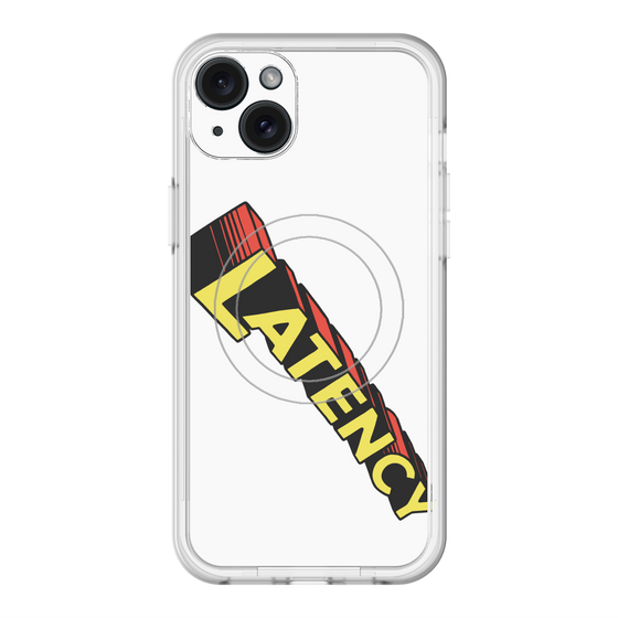 スリムプロテクションプレミアムケース with MagSafe［ LATENCY - Rock logo - White ］
