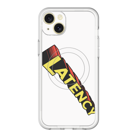 スリムプロテクションプレミアムケース with MagSafe［ LATENCY - Rock logo - White ］