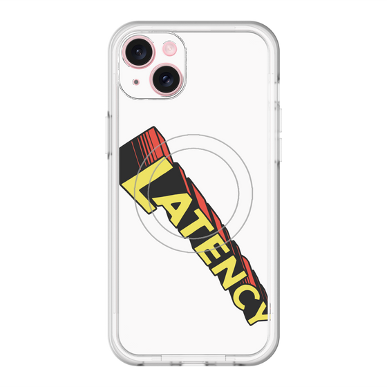 スリムプロテクションプレミアムケース with MagSafe［ LATENCY - Rock logo - White ］