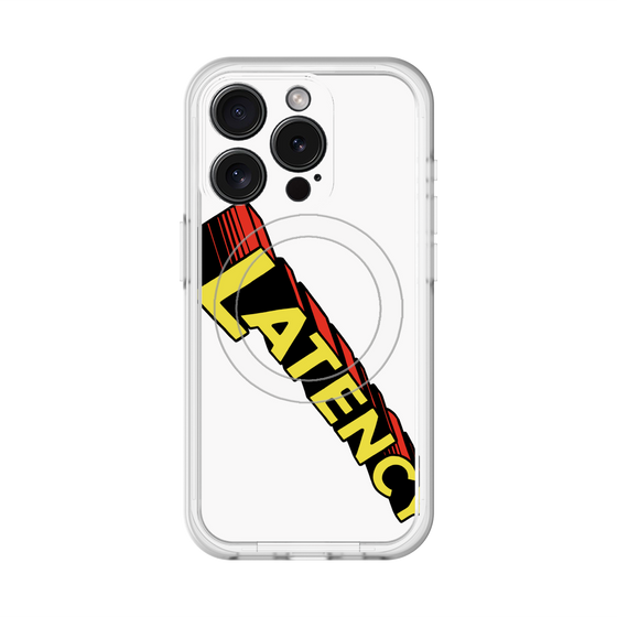 スリムプロテクションプレミアムケース with MagSafe［ LATENCY - Rock logo - White ］