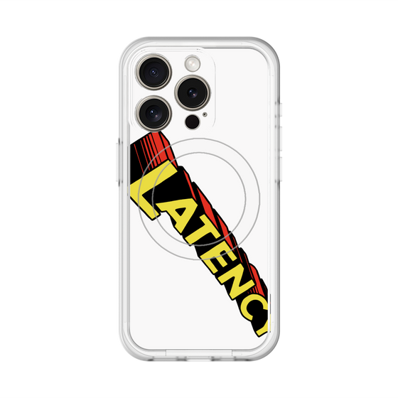スリムプロテクションプレミアムケース with MagSafe［ LATENCY - Rock logo - White ］