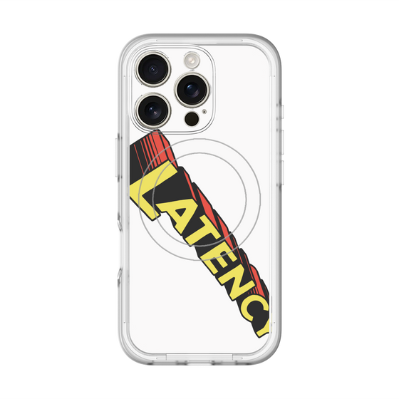 スリムプロテクションプレミアムケース with MagSafe［ LATENCY - Rock logo - White ］