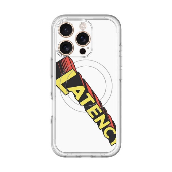 スリムプロテクションプレミアムケース with MagSafe［ LATENCY - Rock logo - White ］