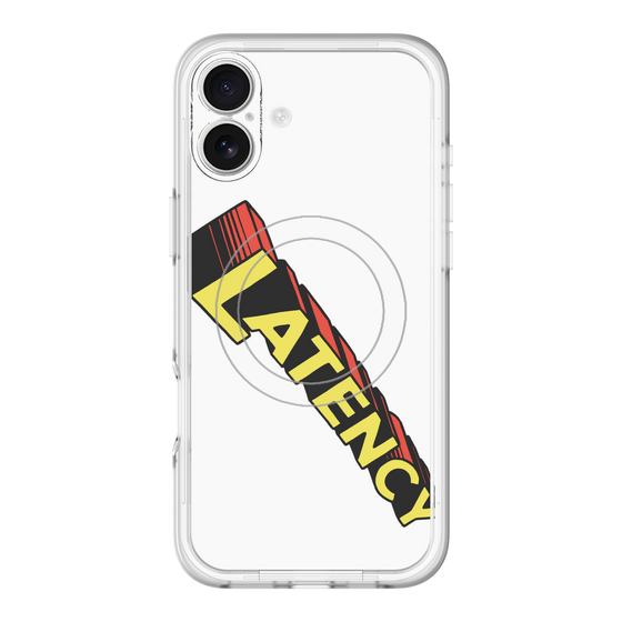 スリムプロテクションプレミアムケース with MagSafe［ LATENCY - Rock logo - White ］