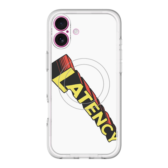 スリムプロテクションプレミアムケース with MagSafe［ LATENCY - Rock logo - White ］