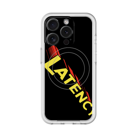 スリムプロテクションプレミアムケース with MagSafe［ LATENCY - Rock logo - Black ］