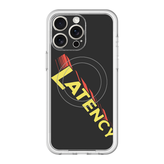 スリムプロテクションプレミアムケース with MagSafe［ LATENCY - Rock logo - Black ］