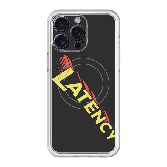 スリムプロテクションプレミアムケース with MagSafe［ LATENCY - Rock logo - Black ］