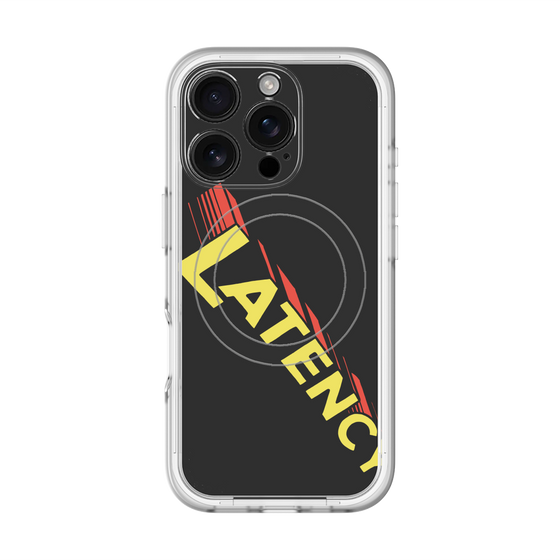 スリムプロテクションプレミアムケース with MagSafe［ LATENCY - Rock logo - Black ］
