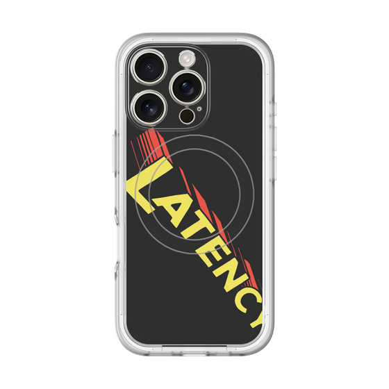 スリムプロテクションプレミアムケース with MagSafe［ LATENCY - Rock logo - Black ］