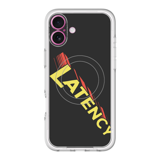 スリムプロテクションプレミアムケース with MagSafe［ LATENCY - Rock logo - Black ］