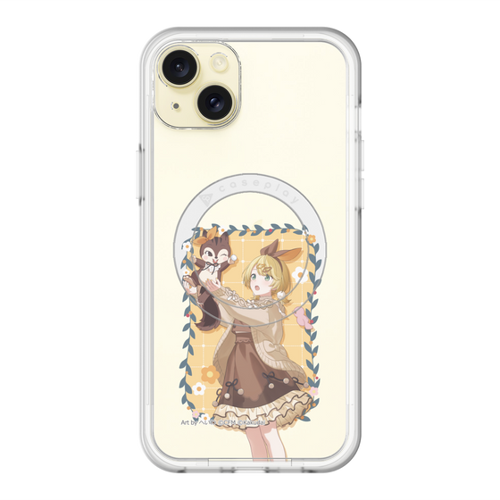 スリムプロテクションプレミアムケース with MagSafe［ 初音ミク×クッピーラムネ - 鏡音リン×ラム - 等身イラスト1 ］