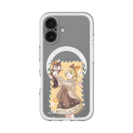 スリムプロテクションプレミアムケース with MagSafe［ 初音ミク×クッピーラムネ - 鏡音リン×ラム - 等身イラスト1 ］