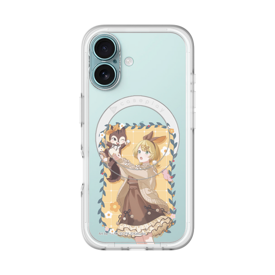 スリムプロテクションプレミアムケース with MagSafe［ 初音ミク×クッピーラムネ - 鏡音リン×ラム - 等身イラスト1 ］